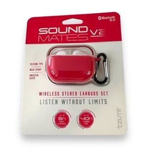 Tzumi Sound Mates V2 Wireless Stereo Earbud Bluetooth 5.0 Pink